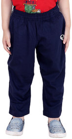Shellocks Cotton Hosiery Navy Blue Track Pants for Boys