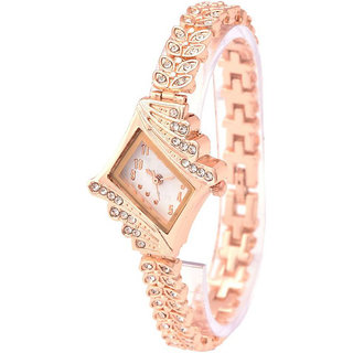 MASTRENA Rose Gold Chain Designer Diamond Stone Luxury Watch White Dial Girl  Women Watch-Tiger46