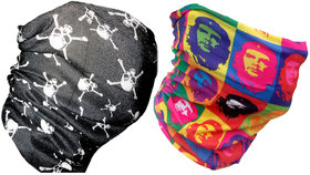 Voici France face mask Smuff Bandana Balaclava Headband HairBand Scarf Headwrap and Beanie Caps Pack of 2