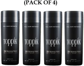 Toppik-kk Hair Building Fiber New Bottle 27.5Gm-black-(pack of 4)