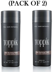 Toppik-kk Hair Building Fiber New Bottle 27.5Gm-dark brown-(pack of 2)