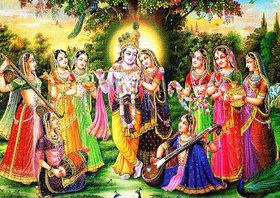 Style UR Home - Radha Krishna in Vrindavan Wallpaper  - 24 X 18