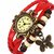 MASTRENA Butterfly Round Dial Light Red Dori Strape Watch for Women and Girl-Tiger40