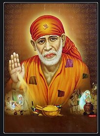 Style UR Home -Sai Baba - Wall Art Print -24  x 18 - Vinyl Non Tearable High Quality Printed Poster.