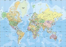 Style UR Home -World Map- Wall Poster - 4 Ft  X  4 Ft