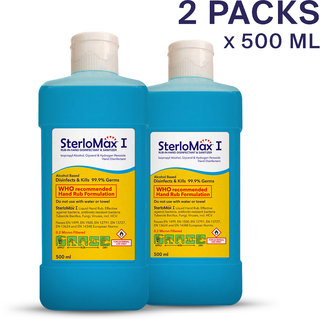 Buy SterloMax Pack of 2 - 75 Isopropyl Alcohol-based Hand Rub Sanitizer ...