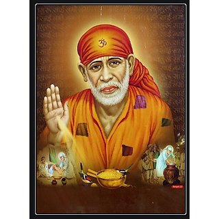                       Style UR Home -Sai Baba - Wall Art Print -24  x 18 - Vinyl Non Tearable High Quality Printed Poster.                                              