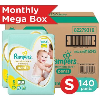 Pampers Premium Care Pants Diapers, Small, (140 Count)