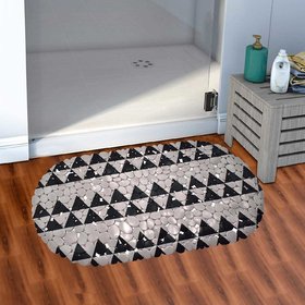 Bathlux Bathroom Experts PVC Bath Mat (69 x 35cm) - Black Triangle Print
