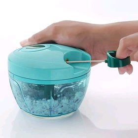 Smile Mom Handy Vegetable Chopper, Cutter Set with Storage Lid for Kitchen, 3 Stainless Steel Blade (400 ML)