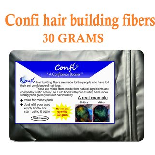 Buy Confi hair building fibers refill pack -30 GMS-DARK BROWN  clolur-suitable for caboki all other hair fibers Online - Get 79% Off