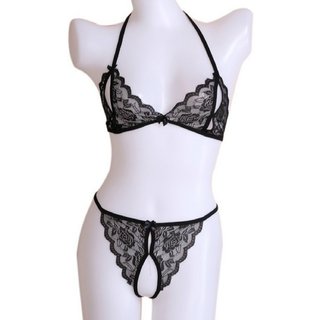 Women Honeymoon Valentine Lingerie Nightwear Super Soft Sexy Babydoll Dress- 1077-Black - Free Size