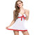Women Honeymoon Valentine Lingerie Nightwear Super Soft Sexy Babydoll Dress-1001 WhiteRedStrip Free Size - Free Size