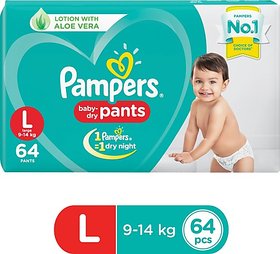 Pampers Baby Dry Diaper Pants, Large (64 Pieces)