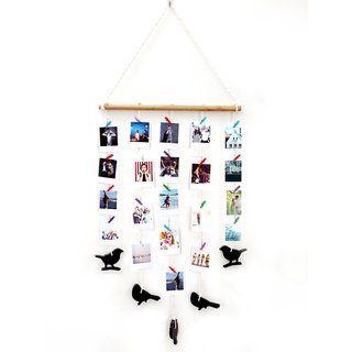                       VAH Hanging Photo Display Macrame with birds Wall Hanging Pictures Organizer Home Decor, Bohemian Home Decor, with  Wood                                              