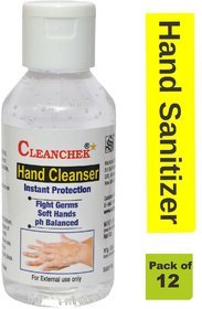 Cleanchek Hand Sanitizer 100 ml.(Pack of 12)Black/White