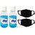 Liboni (Bersache) Blue Sanitizer Face Mask - Washable Face Masks Sanitizers Combo (2 pcs + 2 pcs)