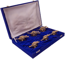 JEWEL FUEL Brass 6 Canon (Tope) Showpiece Gift Set