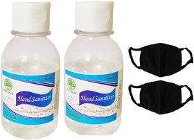 Liboni ( Bersache ) Transparent Sanitizer  Face Mask - Washable Face Masks  Sanitizers Combo (2 pcs + 2 pcs)
