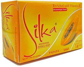 Silka Papaya Whitening Herbal Soap 135g (Pack Of 1)