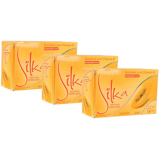 Silka Papaya Skin Whitening Herbal Soap (Pack Of 3) Silka Papaya Skin Whitening Herbal Soap (Pack Of 3)