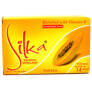 Silka Skin Whitening Soap, Papaya, 135g Silka Skin Whitening Soap, Papaya, 135g