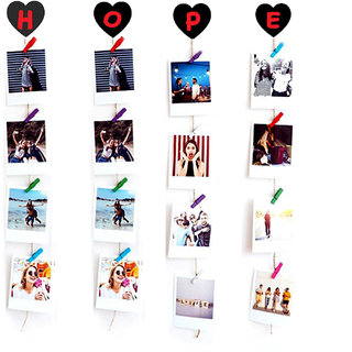                       VAH Clip Photo Display - Easy Install Self Adhesive Heart with Hope Hanging Photo Display Picture Frame Collage for Wall                                              