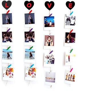                       VAH Clip Photo Display - Easy Install Self Adhesive Heart with Love Hanging Photo Display Picture Frame Collage for Wall                                              