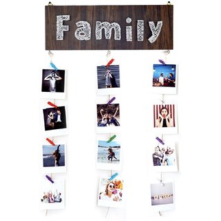                       VAH Family String Art Hanging Photo Display Picture Frame Collage Picture Display Organizer with Wood Clips for Wall Dec                                              