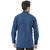 Bureture Men's Colonial Blue Mandarin Collar Solid Shirt