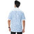 Bureture Men's Soft Blue Spread Collar Printed Shirt