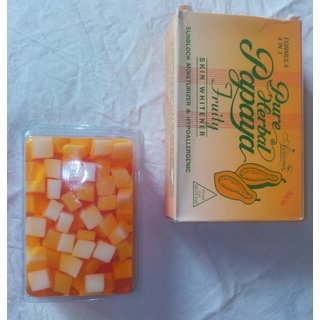                       PURE HERBAL PAPAYA FRUITY SOAP 4 IN 1 SKIN WHITENING SOAP (PACK OF 6 PCS)                                              