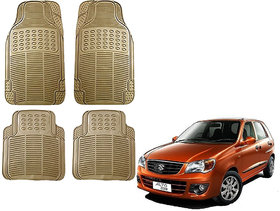 Auto Addict Car Simple Rubber Beige Mats Set of 4Pcs For Maruti Suzuki Alto K10
