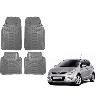 Auto Addict Car Simple Rubber Grey Mats Set of 4Pcs For Hyundai i20