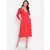 Texco Red Striped A Line Dress For Women