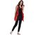 Texco Red Cotton Blend Shrug For Women