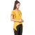 Texco Party Short Sleeve Solid Women Yellow Top