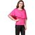 Texco Party Cape Sleeve Solid Women Pink Top