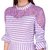 Texco Casual Flared Sleeve Striped Women Purple, White Top