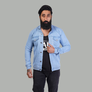 Buy Hootry Men s Regular Fit Light Blue Denim Jacket Online
