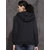Hootry Women's Regular Fit Black hooded