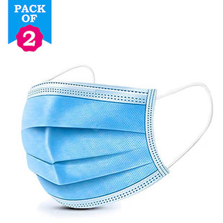 RA 3 Ply Medical Surgical Dust Face Mask Ear Loop Medical Surgical Dust Face Mask Pack of 2 - Flumask