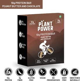 Plant Power 10g Protein Bar Peanut Butter  Chocolate Pack of 6 Units