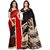 Anand Sarees Women's Multicolor Floral Georgette Saree With Blouse (Pack of 2)