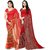 Anand Sarees Women's Pink Printed Georgette Saree With Blouse (Pack of 2)