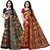 Anand Sarees Women's Multicolor Paisley Georgette Saree With Blouse (Pack of 2)