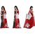 Anand Sarees Women's Multicolor Printed Georgette Saree With Blouse (Pack of 2)