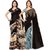 Anand Sarees Women's Black Printed Georgette Saree With Blouse (Pack of 2)