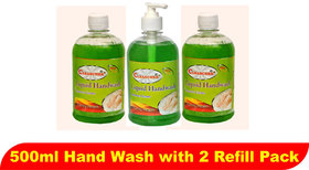 Liquid Hand Wash 500ml Aloe Vera (Pack of 3)