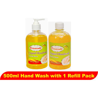 Liquid Hand Wash 500ml Lemon (Pack of 2) (With 1 Refill pack)